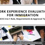 U.S. work experience evaluation showing how professional experience can substitute for a college degree under immigration guidelines.