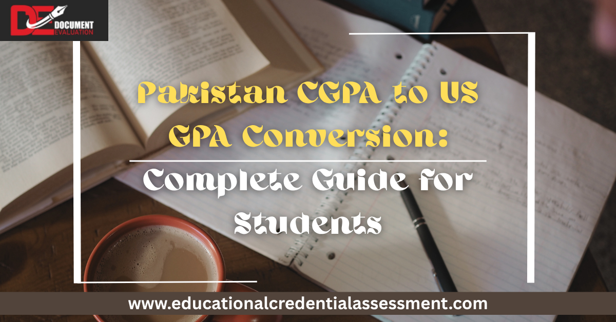 Pakistan CGPA to US GPA conversion guide image showing study materials and grading comparison concept