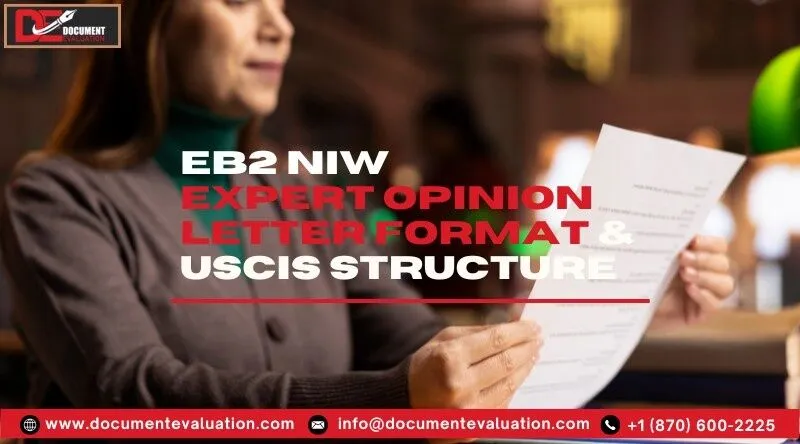 EB-2 NIW expert letter format sample