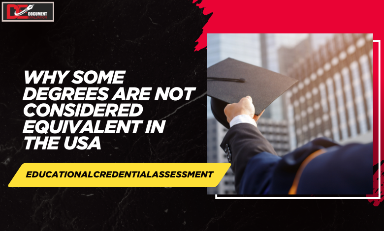 Professional reviewing US degree equivalency and credential evaluation documents for immigration